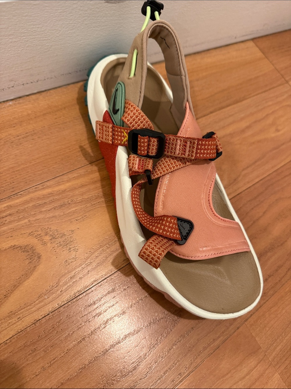 Nike Women's Peach and Rust Sport Sandals